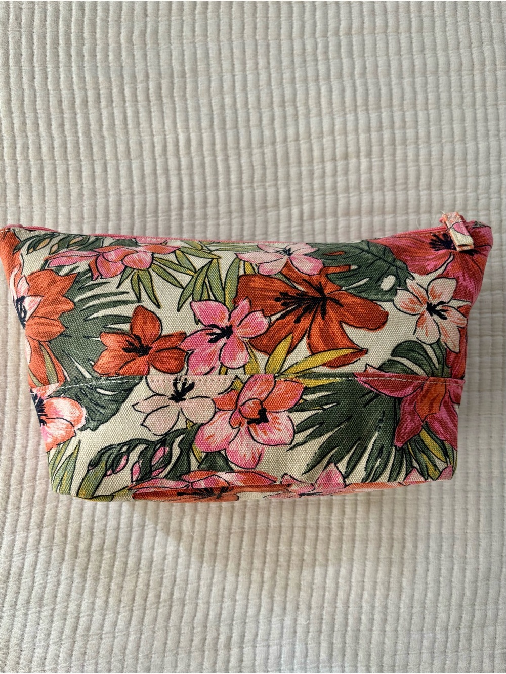 Billabong Tropical Floral Canvas Zipper Pouch Boho Beach Accessory - Picture 11 of 15